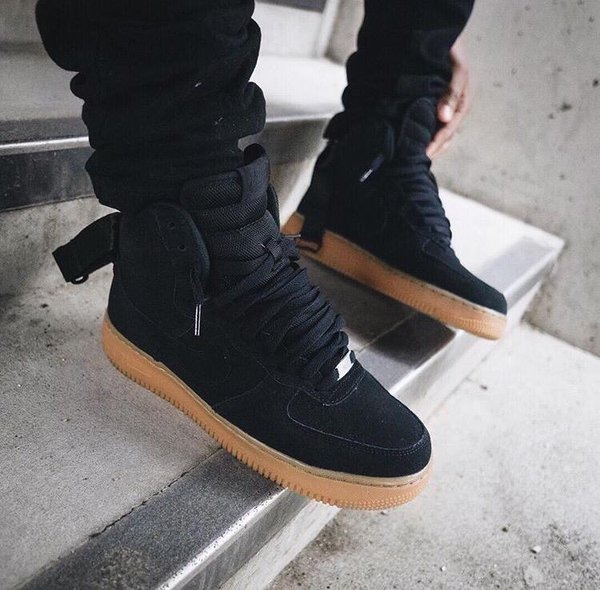 nike air force 1 suede black