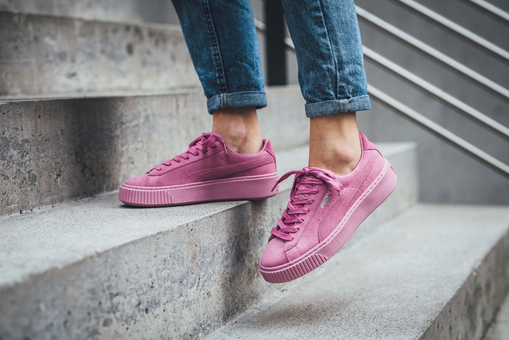 Puma basket shop black and pink