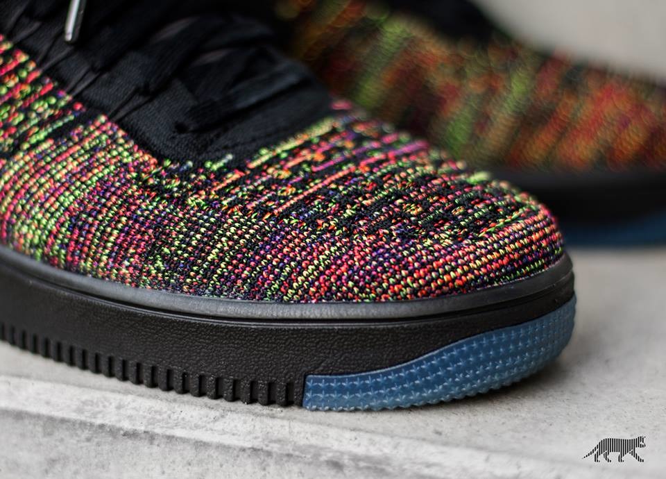 Air force 1 flyknit black multicolor best sale