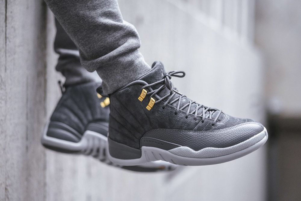 Retro 12 cheap grey suede