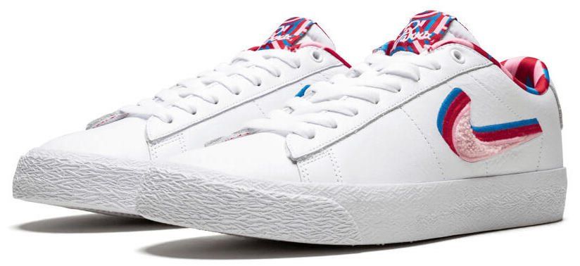 Nike SB Blazer Low Parra White 1 889 Brooklynstore