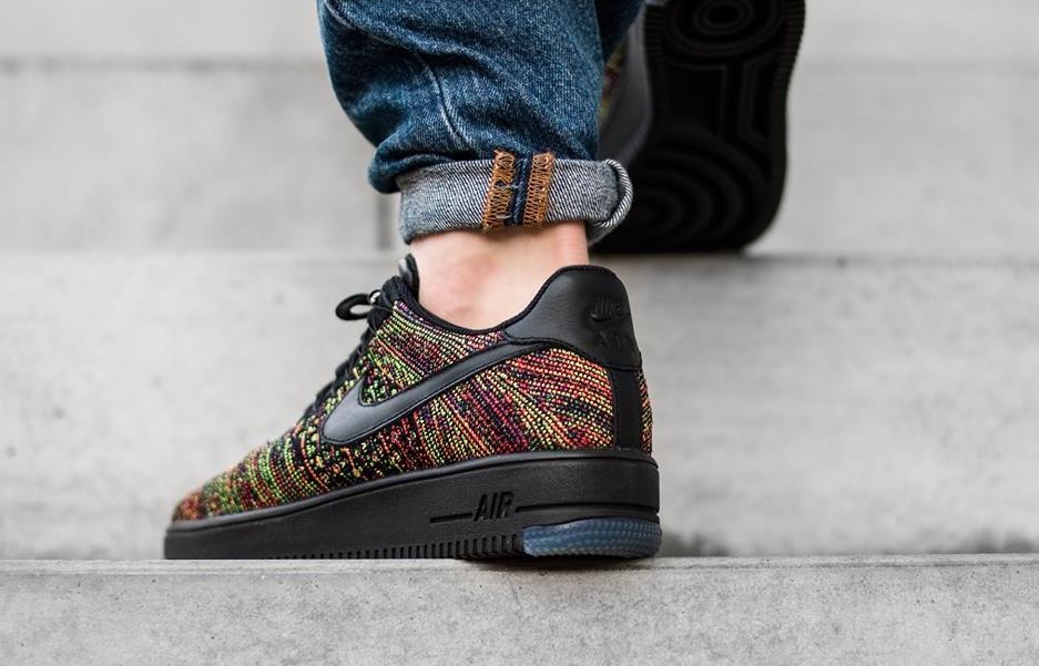 Air force 1 ultra flyknit low (black / outlet bright crimson)