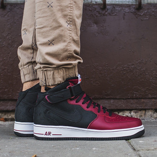 Burgundy air force 1 mid best sale