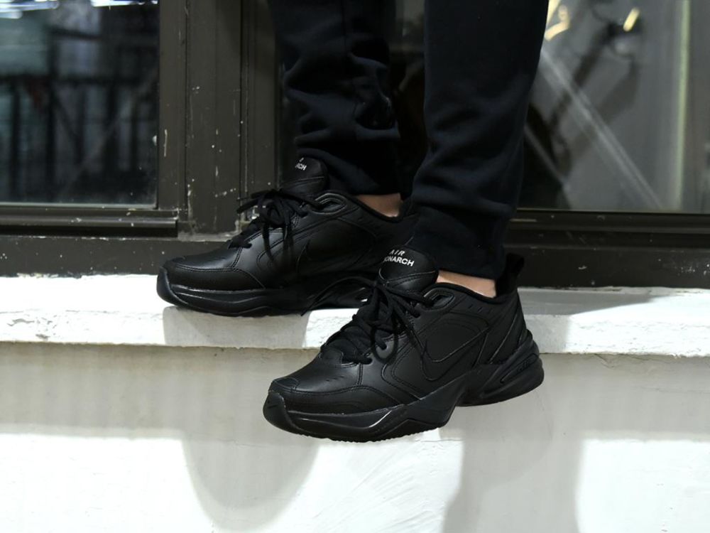 black nike monarch shoes