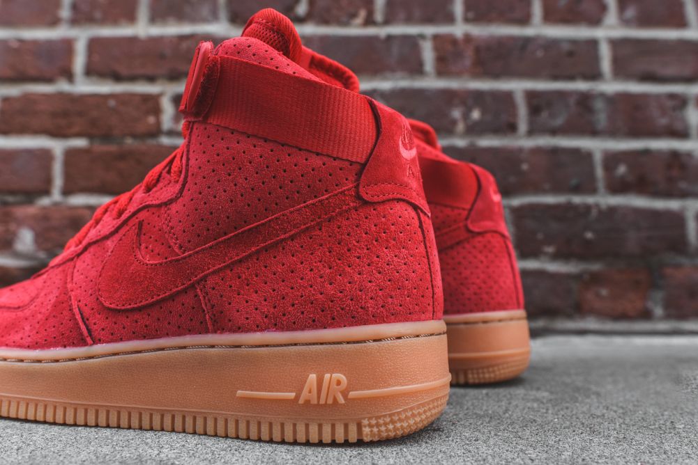 Nike air force 1 red sales suede