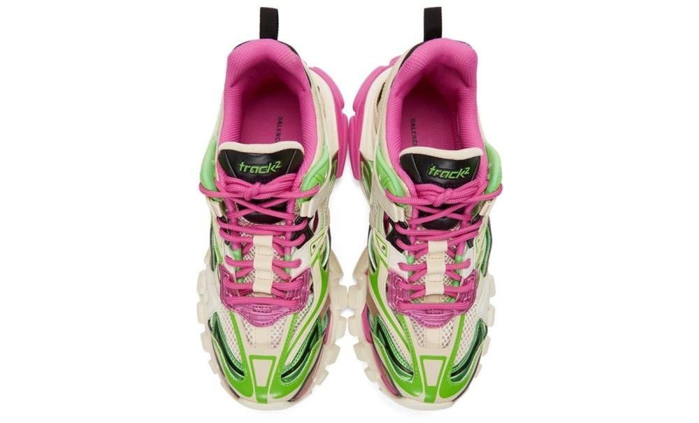 Balenciaga track store 2 pink green