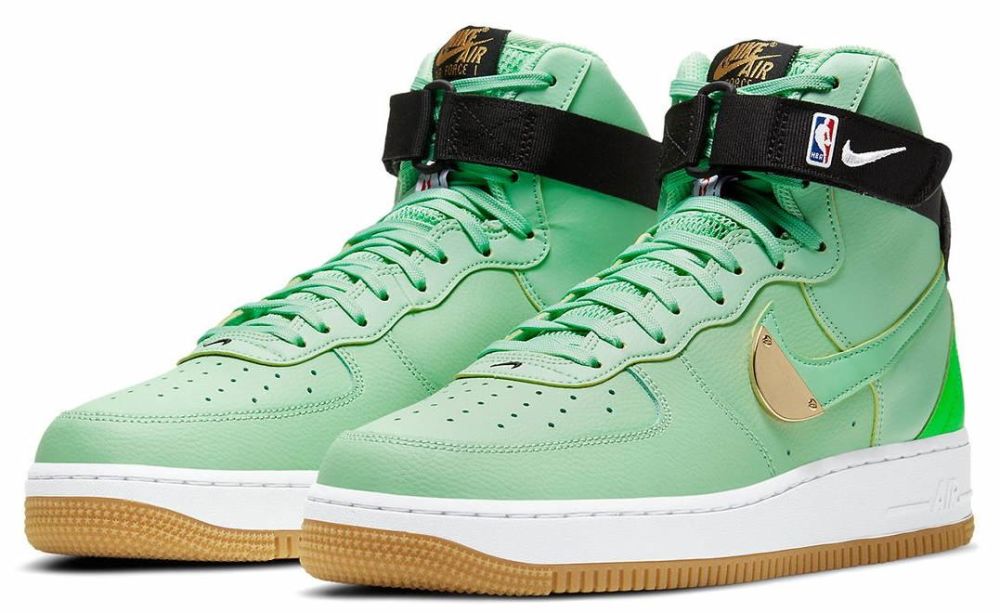 nike air force 1 high green and white