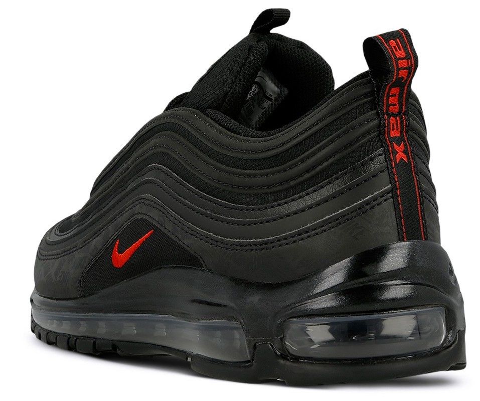 Nike air max 97 black 2024 red reflective