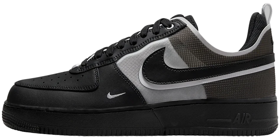 Nike air force 1 black and silver best sale