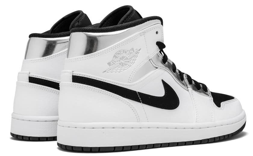 Air jordan 1 mid white best sale metallic silver