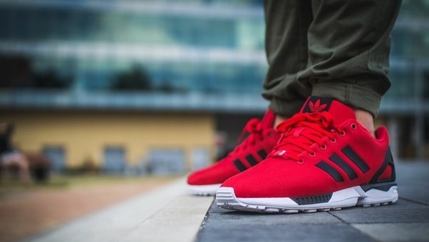 Adidas flux black and red best sale