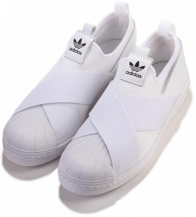 Adidas superstar slip on white trainers 928 Brooklynstore