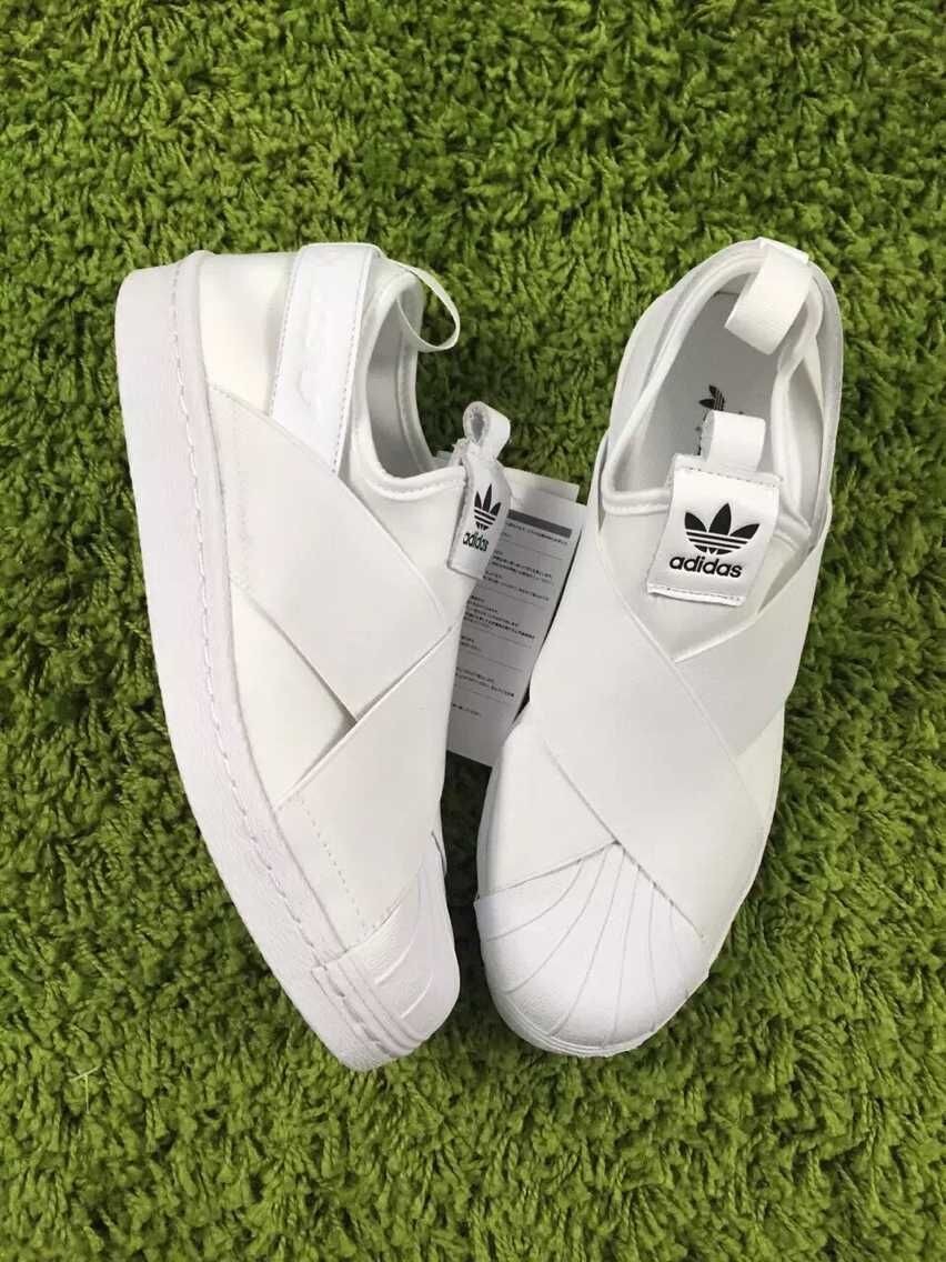 adidas superstar slip on white