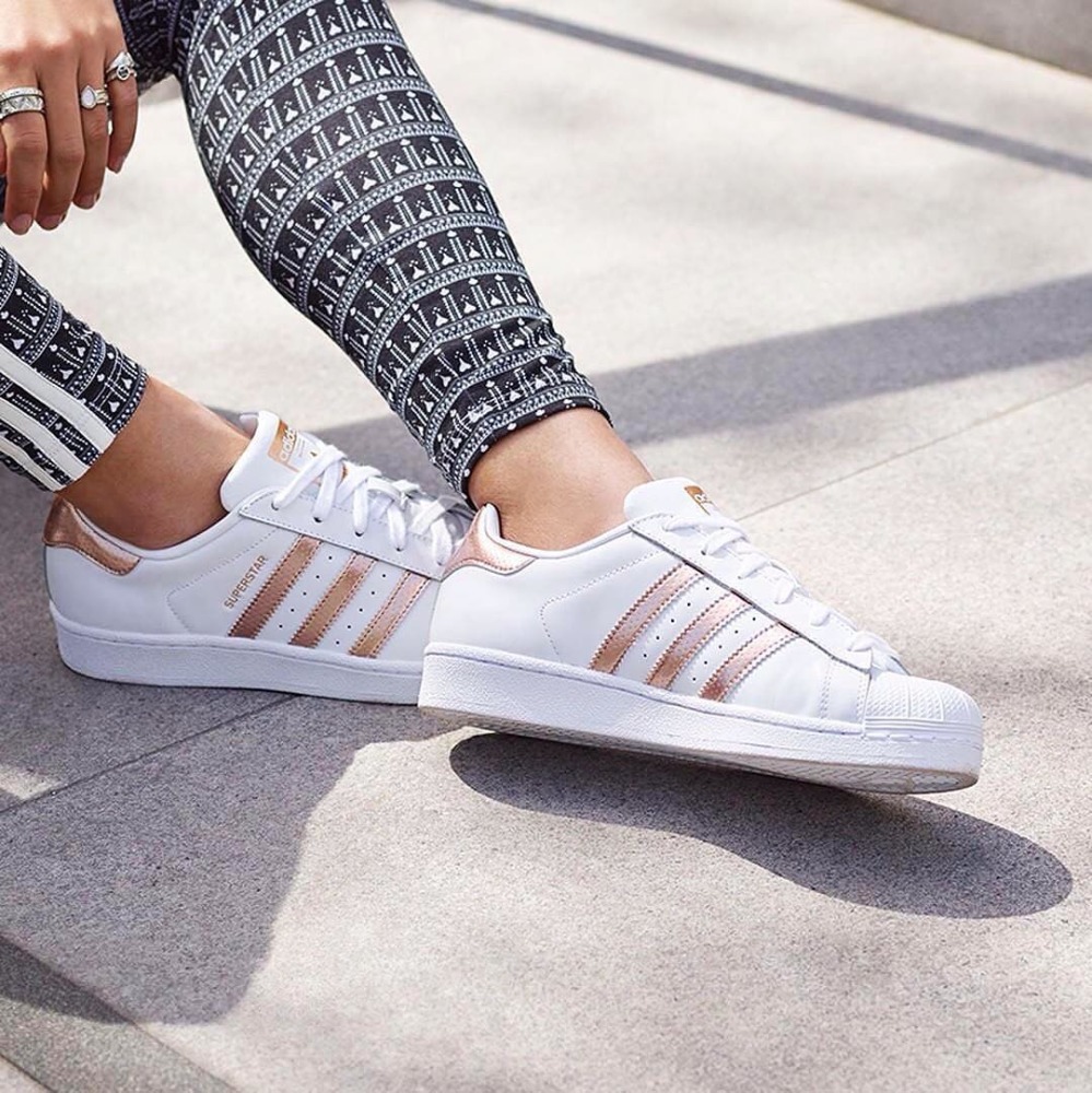 Rose gold adidas store superstar trainers