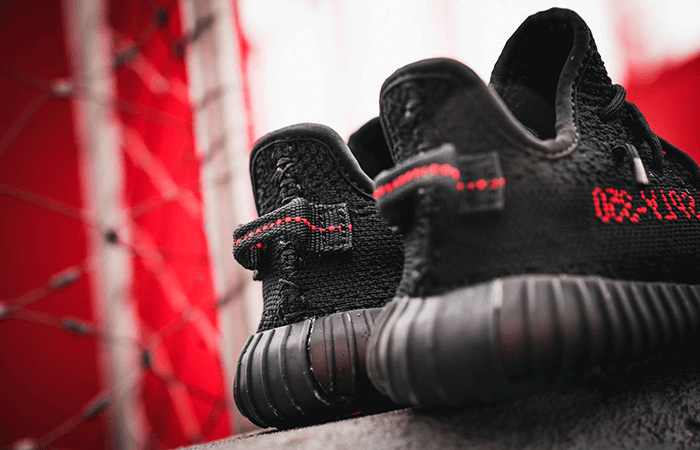 Yeezy 350 cheap black and red