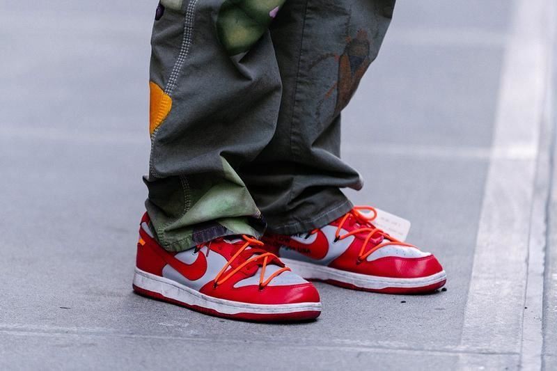 nike dunks off white red