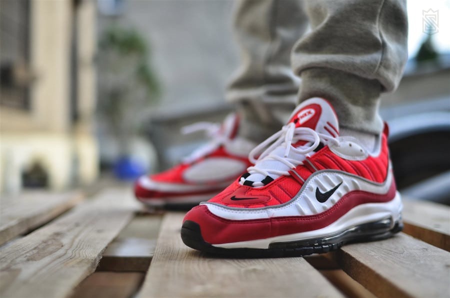 Nike Air Max 98 White Gym Red 1 689 Brooklynstore