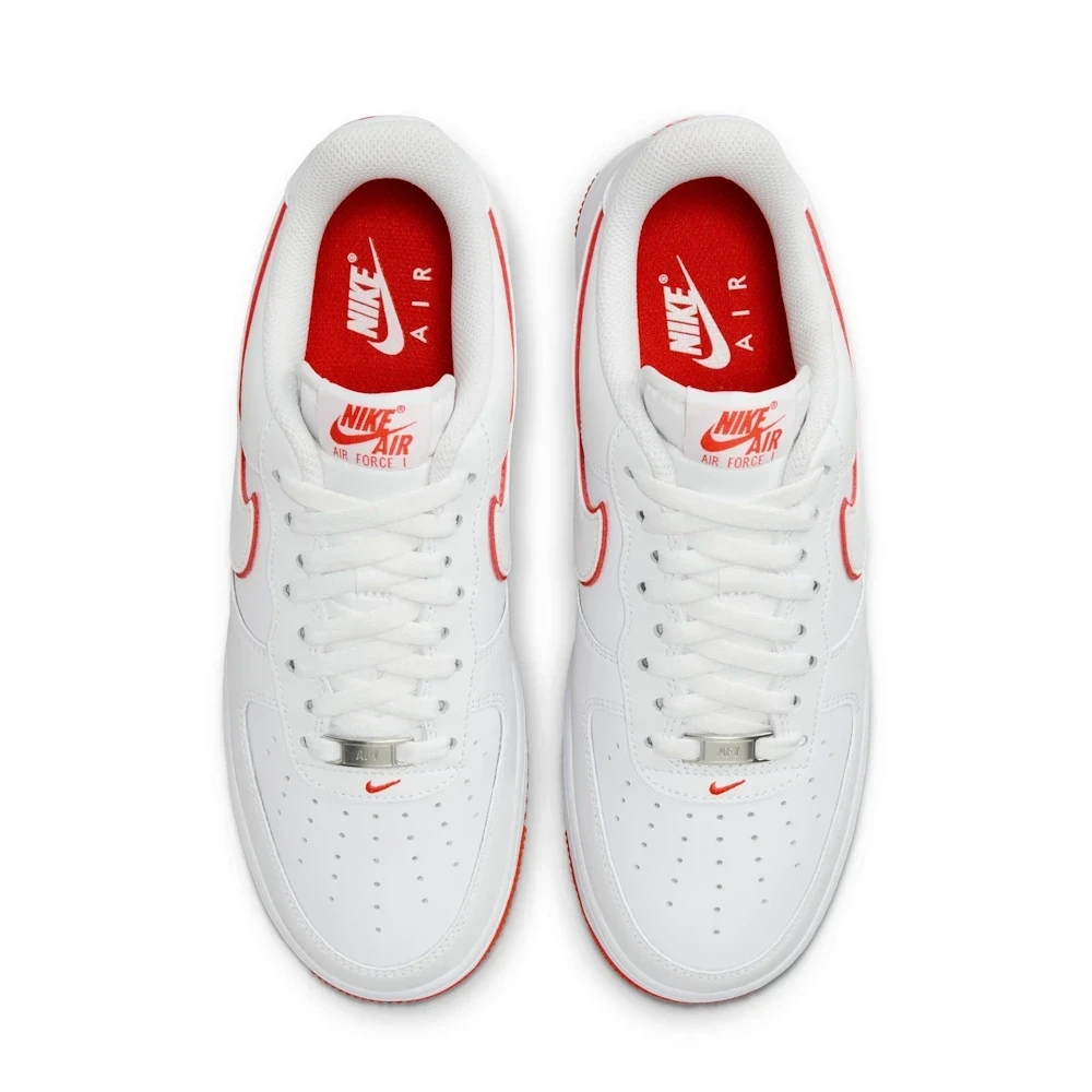 White nike air force 1 sales red swoosh