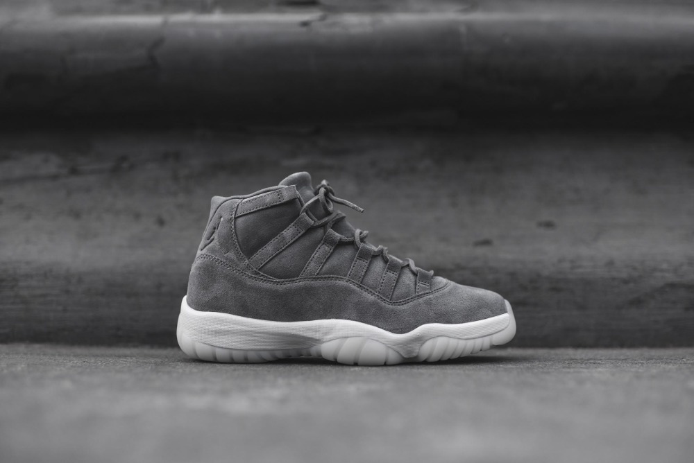 Jordan 11 sale pinnacle grey suede