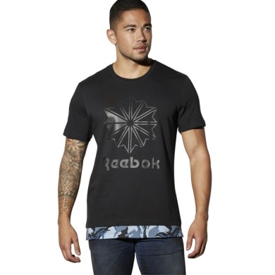 Чоловіча футболка Reebok F LAYERED TEE "Black" (BK5010), M