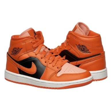 Кроссовки Женские Jordan 1 Mid Orange Black (DM3381-600)