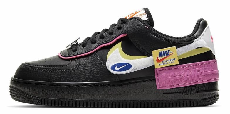 Женские кроссовки Nike Air Force 1 Shadow Removable Patches "Black Pink", EUR 36,5
