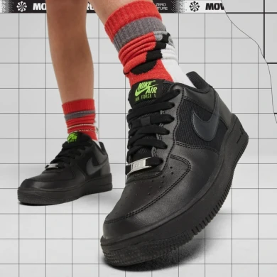 Кросівки Жіночі Nike Air Force 1 Low Crater Gs Triple Black (DH8695-001), EUR 39