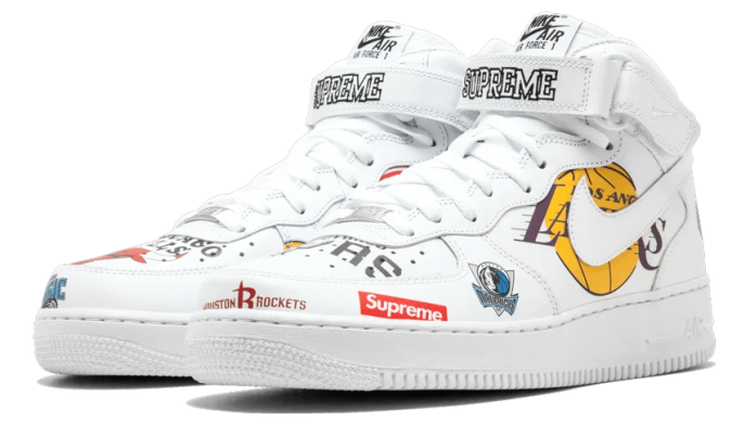 Мужские кроссовки Nike Air Force 1 Mid '07 Supreme NBA "White", EUR 40,5