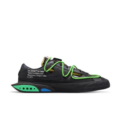 Мужские кроссовки Nike Blazer Low Off-White Black Electro Green (DH7863-001)