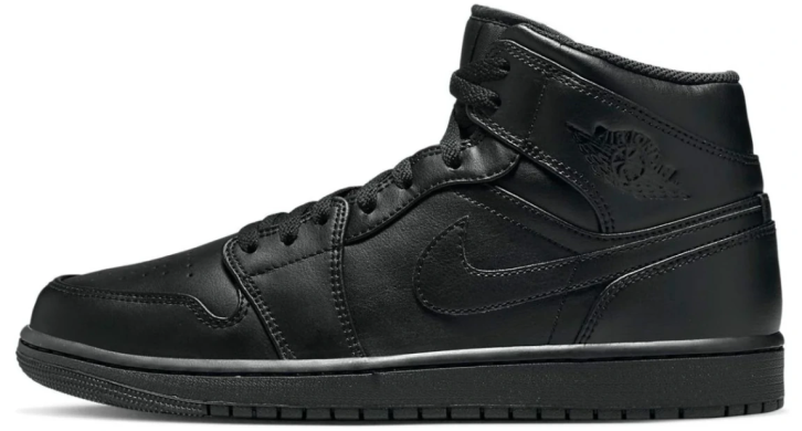 Мужские кроссовки Air Jordan 1 Mid 'Triple Black' (554724-093), EUR 41