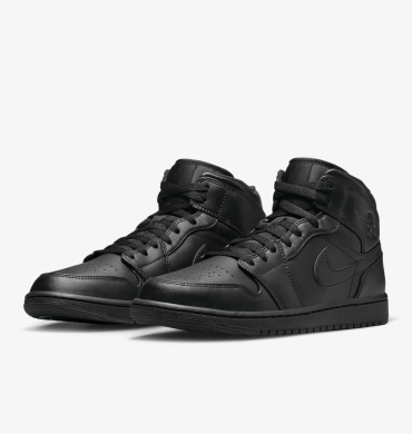 Мужские кроссовки Air Jordan 1 Mid 'Triple Black' (554724-093), EUR 41