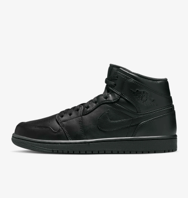 Мужские кроссовки Air Jordan 1 Mid 'Triple Black' (554724-093), EUR 41
