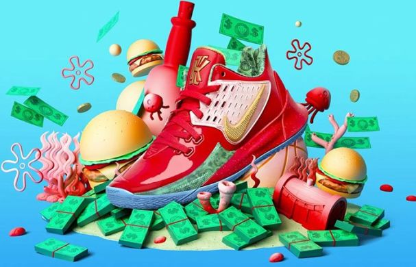 Баскетбольные кроссовки Nike Kyrie 2 Low 'Spongebob Mr Krabs', EUR 45