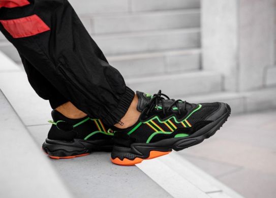 Мужские кроссовки Adidas Ozweego "Black Orange Green", EUR 42,5