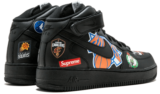 Мужские кроссовки Nike Air Force 1 Mid '07 Supreme NBA "Black", EUR 40,5