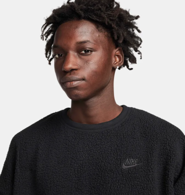 Толстовка мужская Nike M Club+ Sherpa Wntr Crew (FB8378-010), S