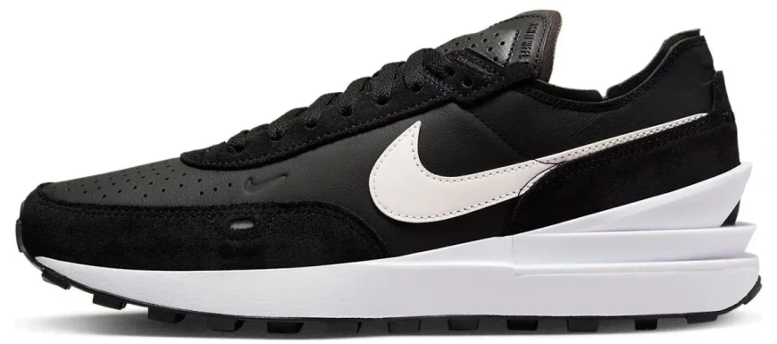 Мужские кроссовки Nike Waffle One Leather 'Black/White' (DX9428-001)
