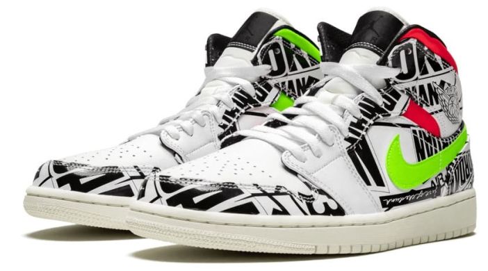 Баскетбольные кроссовки Air Jordan 1 Mid 'Over-Print Logos', EUR 42,5