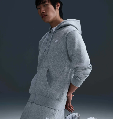 Толстовка мужская Nike Club Fleece Grey FN3861-063, S