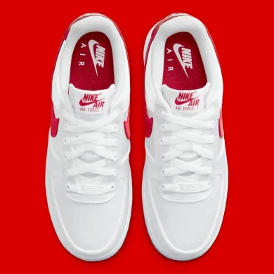 Женские кроссовки Nike Air Force 1 Low Satin "White/Red" (DX6541-100)